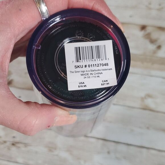 Starbucks Holiday 2021 Christmas Ribbon Iridescent Swirl Venti Cold Tumbler 24oz - Picture 6 of 6